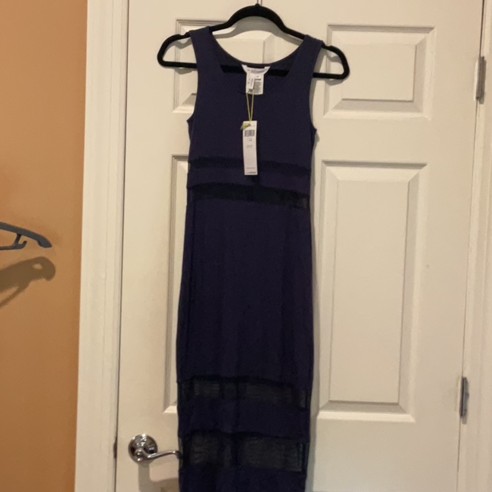 BCBG Blue Sleeveless Sheath Cocktail Dress